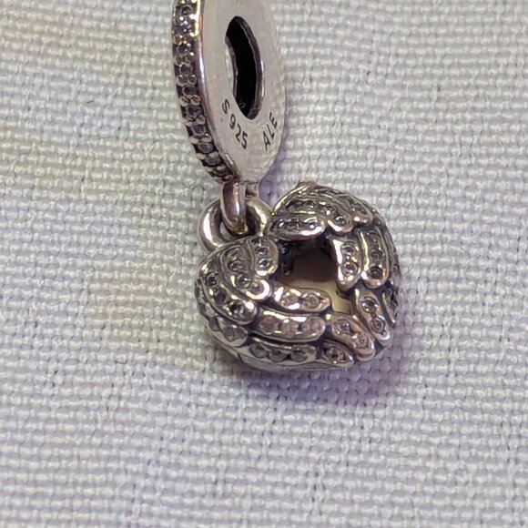 Pandora Angel Wings Dangle with Pink Enamel Locket Charm - Picture 11 of 13